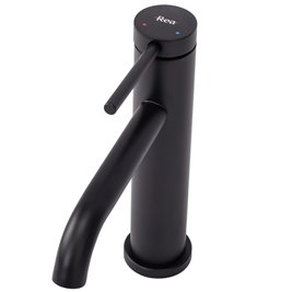 Czarna bateria umywalkowa niska Clif Rea