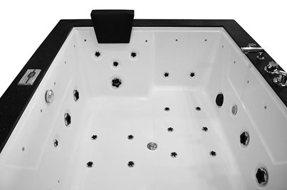 Brązowa prostokątna wanna z hydromasażem 180x150 cm MUS-1089B