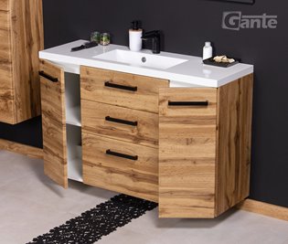 Szafka wisząca z umywalką 120 cm kolor dąb naturalny 39/3 seria Fokus Loft Gante