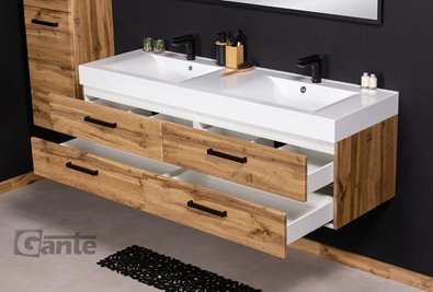 Szafka wisząca z umywalką 160 cm kolor dąb naturalny 50/4 NELA seria Fokus Loft Gante