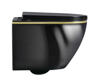 Czarna miska wc złoty rant wisząca Rimless 4.0 MIZU-BL-GL-RIM-02 Hydrosan