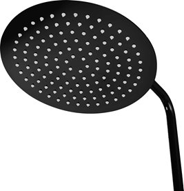 Czarny połysk zestaw prysznicowy z termostatem i wylewką Lungo Rea Black