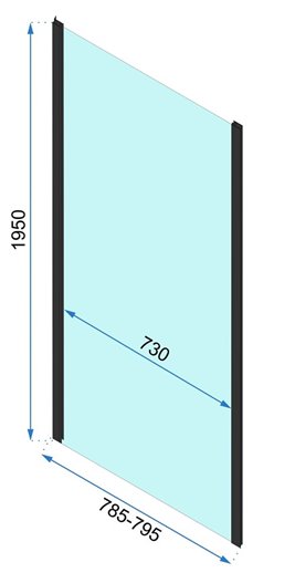 Czarna kabina prysznicowa, narożna 90x80 Rapid Swing Rea