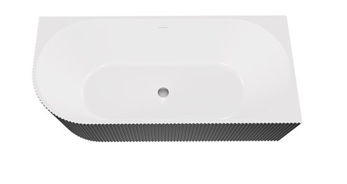 Denaya Besco B&W czarno-biała wanna wolnostojąca 150 cm prawa syfon chrom WASB-150DPC