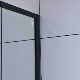 Czarna kabina prysznicowa pięciokątna 80x80 drzwi uchylne KZ4026A