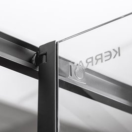 Czarne drzwi prysznicowe składane 80 cm Solid DH Kerra zdjęcie 4