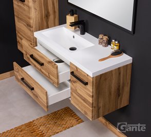 Szafka wisząca z umywalką 90 cm kolor dąb naturalny 39/2 seria Fokus Loft Gante