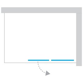 Parawan wannowy kolor stal szczotkowana prawy 100x150 P-0258-WL Nesta Gunmetal Brushed New Trendy