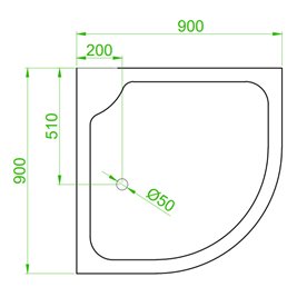 Kabina prysznicowa półokrągła zabudowana na wysokim brodziku 90x90 Nina
