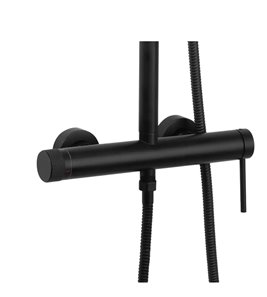 Zestaw prysznicowy natynkowy czarny Foss Clif Rea