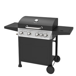 Grill gazowy APOLLO-C kolor czarny ruszt żeliwny moc 14,5 kW + pokrowiec + palnik boczny