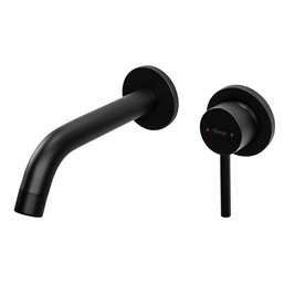 Czarna bateria umywalkowa podtynkowa Owen Rea