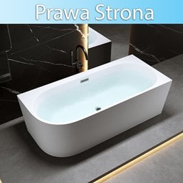 Wanna przyścienna narożna prawa 160 cm Mera Hydrosan