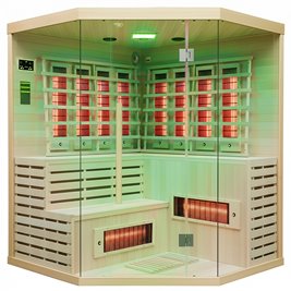 Sauna na podczerwień 6-osobowa 180x180 cm grzejniki kwarcowe i karbonowe Alta7 Infrared
