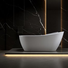 Wanna wolnostojąca czarny przelew oraz korek 170 cm Forte Hydrosan