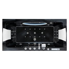 Czarna wanna z hydromasażem prostokątna 150x84 cm Iris 933C Hydrosan