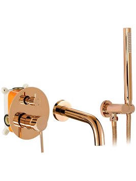 Miedziany połysk zestaw wannowy podtynkowy Lungo Rea