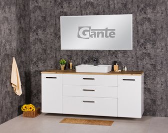 Szafka wisząca z umywalką 180 cm blat dąb naturalny 180/50/C3 seria Fokus B