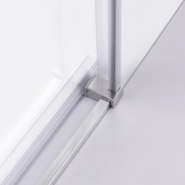 Chromowana kabina prysznicowa kwadratowa Super Slim Nova 80x80 drzwi rozsuwane