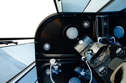 Czarna kabina prysznicowa z hydromasażem zabudowana 120x85 MO-02188BL lewa