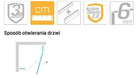 Kabina prysznicowa pięciokątna prawa drzwi uchylne kolor chrom 80x80 cm K-3686 New Trendy Nesta Chrome