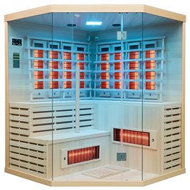 Sauna na podczerwień 6-osobowa 180x180 cm grzejniki kwarcowe i karbonowe Alta7 Infrared