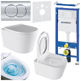 Zestaw podtynkowy stelaż GEBERIT DUOFIX + miska ELITE-WH-02 + przycisk DELTA 01 chrom