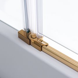 Złota kabina prysznicowa 90x90 kwadratowa drzwi uchylne KZ1390B