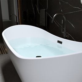Wanna wolnostojąca biała przelew oraz korek czarny 170 cm Rica Hydrosan