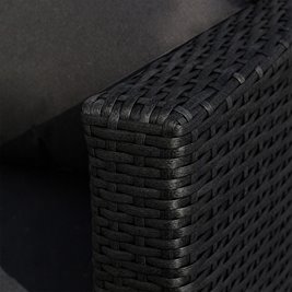 Zestaw mebli ogrodowych z technorattanu narożnik tarasowy Lime czarny zdjęcie 11