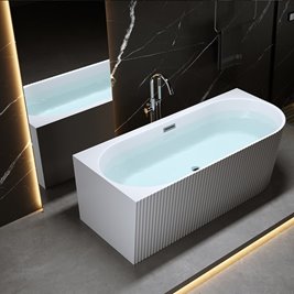 Wanna ryflowana przyścienna narożna lewa 140 cm Rio Hydrosan