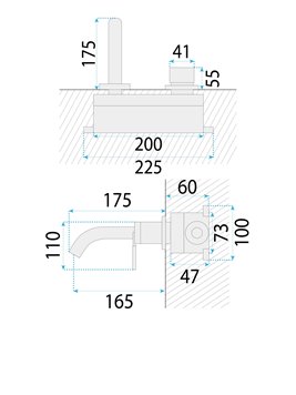 Bateria umywalkowa podtynkowa box Rea Argon złoty połysk