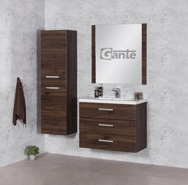 Szafka łazienkowa wisząca z umywalką 80 cm 39/3 Fokus kolor orzech