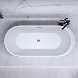 Wanna wolnostojąca czarno biała 150 cm Porto Hydrosan