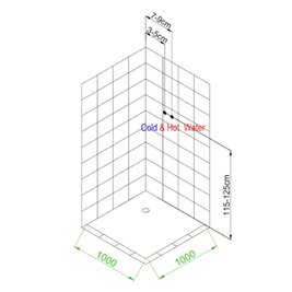 Kabina prysznicowa zabudowana na niskim brodziku kwadratowa 100x100 LISA-100