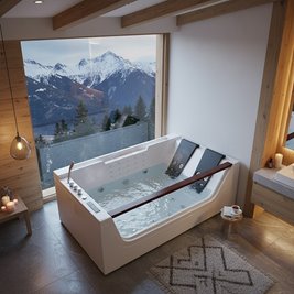 Wanna z hydromasażem prostokątna podgrzewacz wody 180x120 cm Imperia 610