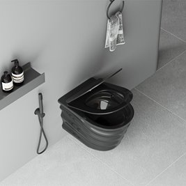 Czarna miska wc wisząca Rimless Tornado SKAL-BL-RIM-03 Hydrosan