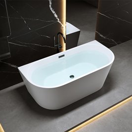 Wanna wolnostojąca przyścienna czarne wykończenie 150 cm Lena Hydrosan