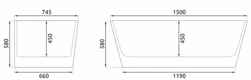 Wanna wolnostojąca przyścienna 150 cm Olimpia Rea