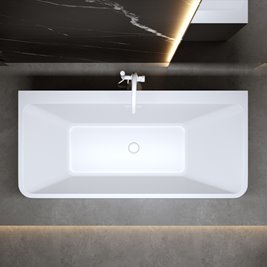 Wanna wolnostojąca biały przelew oraz korek przyścienna 160 cm Sofia Hydrosan