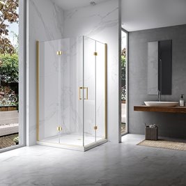 Złota kabina prysznicowa 100x80 front