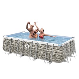 Duży basen ogrodowy stelażowy prostokątny Avenli Rocky 400x200 cm