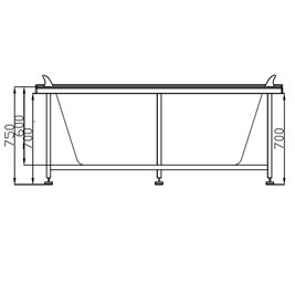 Wanna z hydromasażem prostokątna do zabudowy + obudowa Kalambo WH 190x150 cm