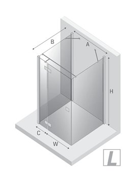 Kabina prysznicowa przyścienna 90x80 lewa EXK-1251 Reflexa New Trendy