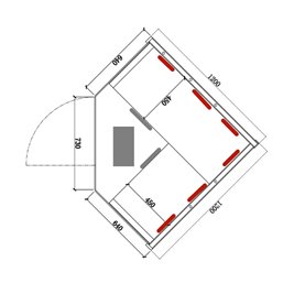 Sauna na podczerwień 3-osobowa 120x120 cm grzejniki kwarcowe i karbonowe Alta6 Infrared