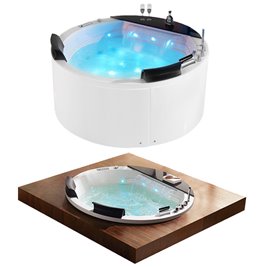 Wanna z hydromasażem okrągła do zabudowy + obudowa 155x155 cm Della 916