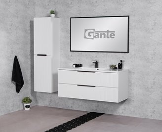 Szafka łazienkowa wisząca frezowana z umywalką 120 cm 46/2 Sydney kolor biały