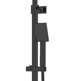 Kolumna natryskowa w kolorze czarnym termostat z wylewką deszczownica kwadratowa CMN02TBLW Ango Corsan