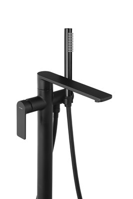 Czarna bateria wannowa wolnostojąca CMB7159BL Trino Corsan