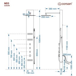 Panel natryskowy czarny Neo Corsan bateria mieszacz zdjęcie 7